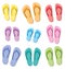 Flip Flops Colorful Family Set Funny Colored Sandals