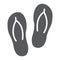 Flip flops glyph icon, travel and tourism, beach