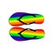 Flip-flops with LGBT symbols. Vector