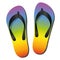 Flip Flops Rainbow Colored Sandals Summer Footwear