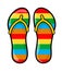 Flip flops, slippers vector symbol icon design.