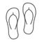 Flip flops thin line icon, summer and beach, footwear sign vector graphics, a linear icon on a white background, eps 10.