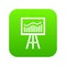 Flipchart with marketing data icon digital green