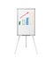 Flipchart whiteboard easel with hand drawn growth chart isolated on white background, vector illustration