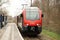 Flirt train at a track at Waddinxveen of R-NET, runned by Albellio in the Black and red colors