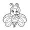 Flirtatious fly little ladybug outline for coloring page isolated on white