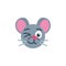 Flirting mouse face emoji flat icon