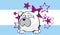 Flirty Kawaii teddy polar bear cartoon background