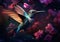 Flitting Fantasia: The Enchanting Flight of a Glowing Hummingbir