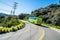 FlixBus green Passenger Bus in turn, Los Angeles California. Bus at the Beach Intercity travel bus. Flix Bus