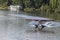 Float plane landing on Chena Rive