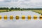 Floating barrage in Dutch river Vecht