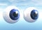 Floating Blue Eyeballs
