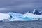 Floating Blue Iceberg Snow Glaciers Mountains Charlotte Bay Antarctica