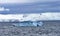 Floating Blue Iceberg Snow Mountains Glaciers Antarctica