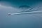 Floating boat on the blue fjord in Norway