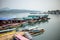 Floating boat and house in Sangklaburi