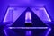 Floating camera in the form of a pyramid in the recreation center