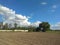 Floating cloud containing thousand gallons of water over thirsty land.