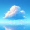 Floating Cloud Icon Amidst Digital Rain