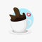Floating coffee cartoon icon design