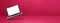 Floating computer laptop isolated on pink. Horizontal banner background