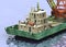 Floating crane on sea - detail