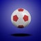 Floating Customizable White Soccer ball against blue background