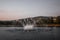 Floating cybernetic fountain in Mondego River, Coimbra