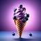 Floating delicious blueberry gelato cone is a summertime treat that is sure to tantalize your taste buds