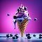 Floating delicious blueberry gelato cone is a summertime treat that is sure to tantalize your taste buds