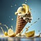 Floating delicious lemon gelato ice cream cone is a summery treat that is both refreshing and satisfying