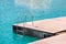 Floating dock with composite deck and ladder at the marina