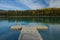 Floating dock at pristine Boya Lake Provincial Park, BC