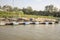 Floating fish pens on Mekong River in Vietnam