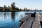 Floating Fishing Pier at Lake Murray in San Diego