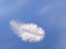 Floating fluffy feather - weightless, soft and light