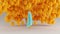 Floating Ghost Spirit of a Child Gulf Blue Turquoise and Orange Holding a Orange Balloon with Lots of Balloons in the Background
