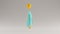 Floating Ghost Spirit of a Child Gulf Blue Turquoise and Orange with a Orange Balloon