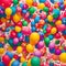 Floating Helium Balloons in a Shower of Colorful Confetti - Multicolored Burst of Joy