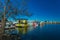 Floating Home Village colorful Houseboats Water Taxi Fisherman`s Wharf Reflection Inner Harbor, Victoria British Columbia Canada