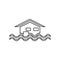 floating house icon. Element of zoo for mobile concept and web apps icon. Outline, thin line icon for website design and