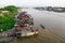 Floating houses in Chau Doc, Vietnam