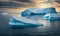 Floating ice floes in the Arctic Ocean. Beauty of the Pole