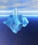 Floating Iceberg in the Open Ocean with Horizon