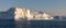 Floating icebergs in Disko Bay during the midnight sun