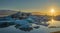 Floating icebergs in Jokulsarlon Glacier Lagoon, Iceland