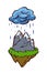 Floating island  mountain rain