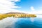 Floating Islands on Lake Titicaca Puno, Peru, South America, thatched home. Dense root that plants Khili