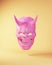 Floating Japanese Pink Blue Oni Demon Hannya Theatre Mask Folklore